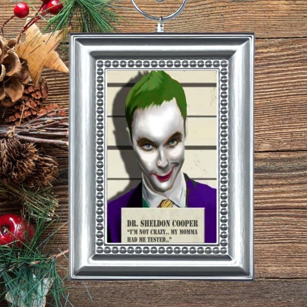 The Big Bang Theory Sheldon Cooper‎ As Joker Batman Christmas Ornament